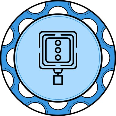 Trafik Sinyali Önümüzde Dinamik Sofistike Düz Sanat Düzeni