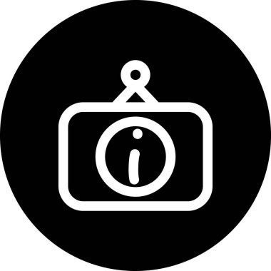 Dairesel siyah arkaplan içindeki bilgi simgesi