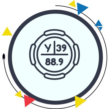 Yttrium sembolü, periyodik tablonun kimyasal elementi, vektör simgesi