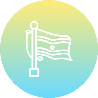 Bayrak Surinam Yüksek Çözünürlüklü Düz Tasarım Sembolü