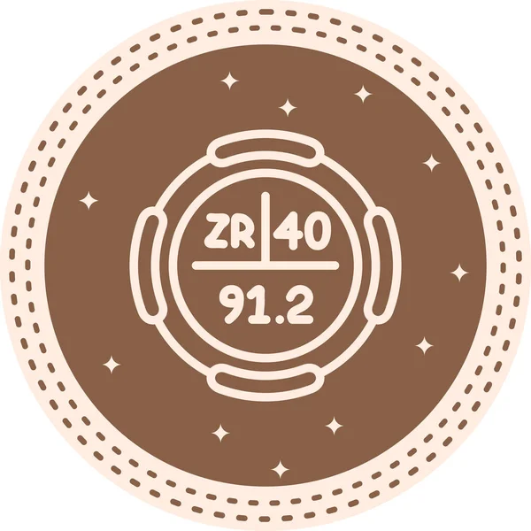 Zirkonyum Kimyasal Element Basit Simge, Vektör