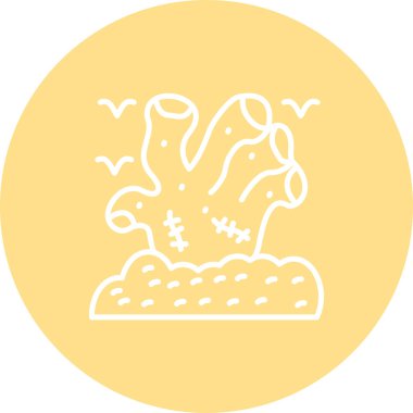 Zombi el ağ ikonu vektör illüstrasyonu