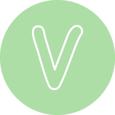 Küçük Harf V Profesyonel Temizlik Kullanıcı Arayüzü Elemanı