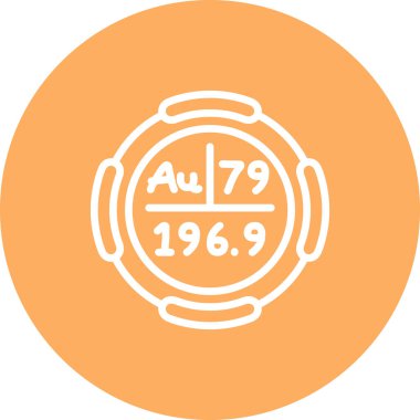 Altın sembol, periyodik tablonun kimyasal elementi, vektör simgesi