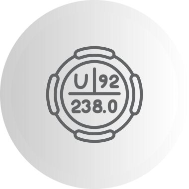 Uranyum sembolü, periyodik tablonun kimyasal elementi, vektör simgesi