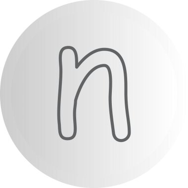 Küçük harf N web simgesi vektör illüstrasyonu