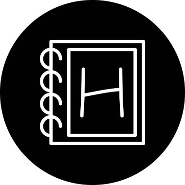 Büyük Harf H Web simgesi vektör illüstrasyonu