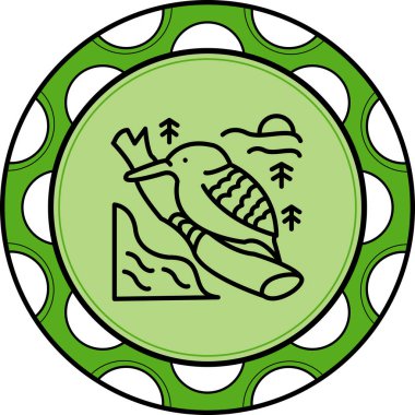 Azure Kingfisher simge vektör illüstrasyon tasarımı