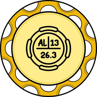 Alüminyum sembol, periyodik tablonun kimyasal elementi, vektör simgesi