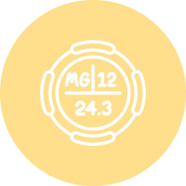 Magnezyum sembolü, periyodik tablonun kimyasal elementi, vektör simgesi