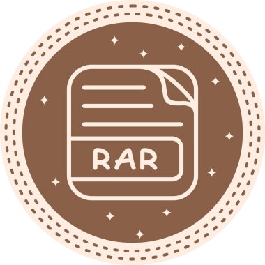 RAR Dosya Satırı Simgesi, Vektör illüstrasyonu
