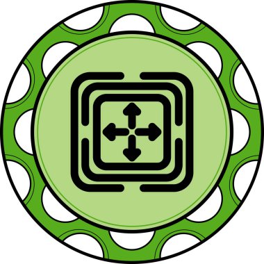 Dışarıyı gösteren oklar içeren dairesel simge