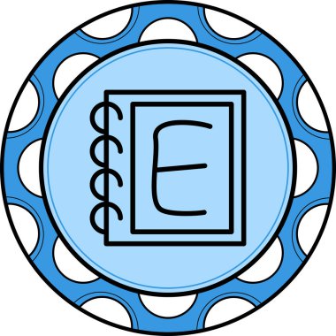 Büyük harf E Web simgesi vektör illüstrasyonu