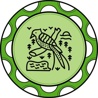 Quetzal simge vektör illüstrasyon tasarımı