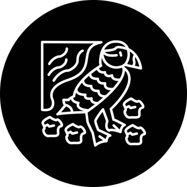 Puffin kuş simgesi vektör çizimi tasarımı