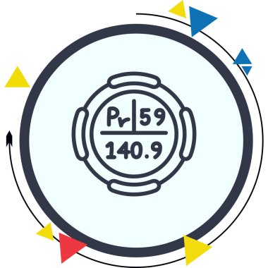 Praseodim Kimyasal Element Basit Simge, Vektör