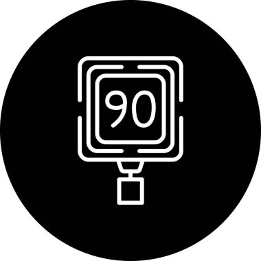 Hız sınırı web simgesi vektör illüstrasyonuName