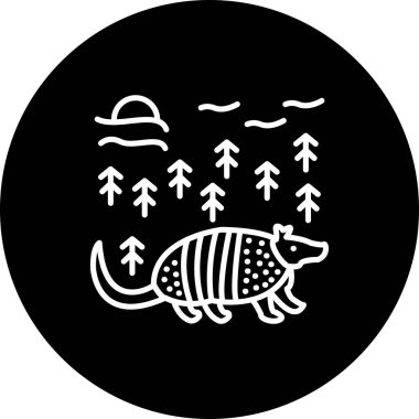 Armadillo simge vektör illüstrasyon tasarımı