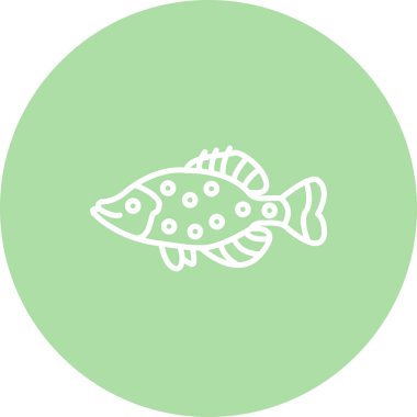 Beyaz Crappie ağ simgesi vektör illüstrasyonu