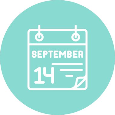 14 Eylül takvim simgesi, vektör illüstrasyonu          