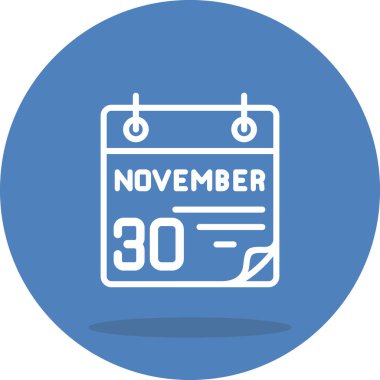 30 Kasım takvim simgesi, vektör illüstrasyonu           