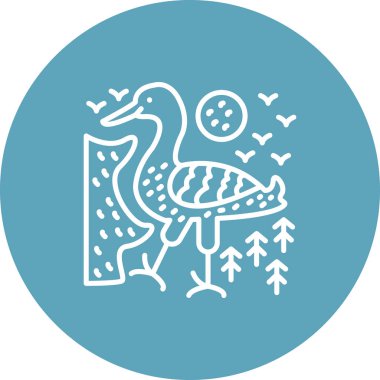 Great Crested Grebe ikon vektör illüstrasyon tasarımı