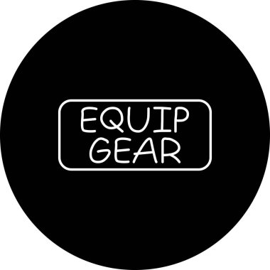 Equip Gear Web simgesi vektör illüstrasyonuName