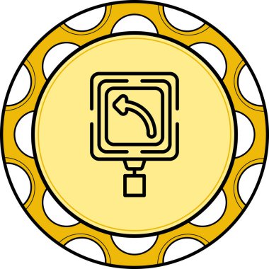 Yol Eğrileri Eşsiz Yenilikçi Dijital Grafik Sembolü