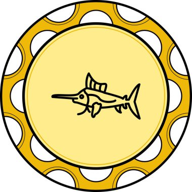 Yelken Balığı ikon vektör çizimi