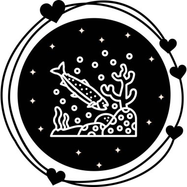 Somon simgesi vektör çizimi