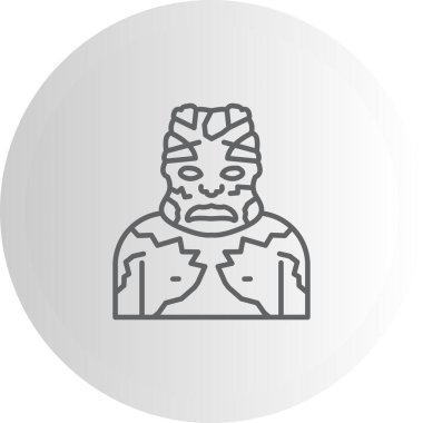 Kaslı vücudu ve yara izleri olan çizgi film karakteri.