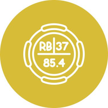 Rubidium Kimyasal Element Basit Simge, Vektör