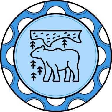 Karikatür Kutup Ayısı Simgesi. Uygulamalar için logo veya web sayfası