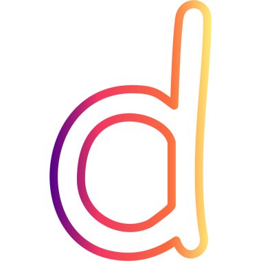 Küçük Harf D web simgesi vektör illüstrasyonu