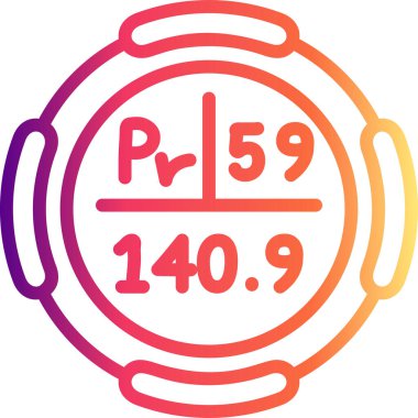 Praseodim Kimyasal Element Basit Simge, Vektör