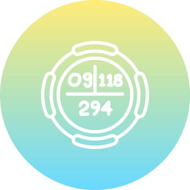 Oganesson sembolü, periyodik tablonun kimyasal elementi, vektör simgesi