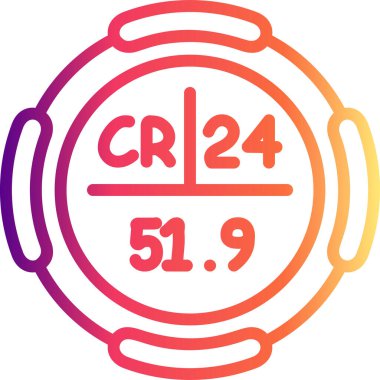 Krom sembolü, periyodik tablonun kimyasal elementi, vektör simgesi