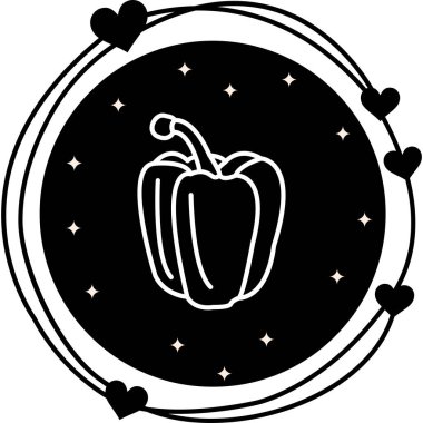 Bell Pepper Dengeli Özel Düz Vektör Düzeni