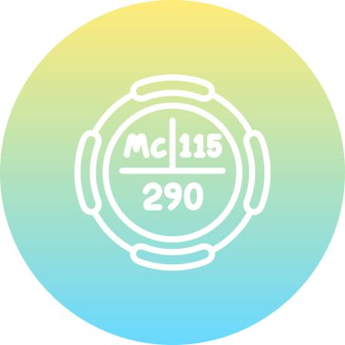 Moscovium sembolü, periyodik tablonun kimyasal elementi, vektör simgesi