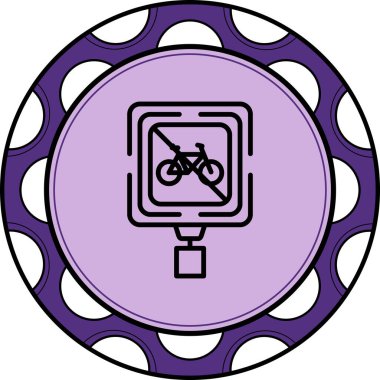 Bisiklet yok. Web simgesi basit illüstrasyon