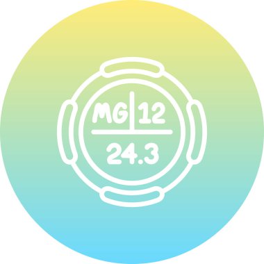 Magnezyum sembolü, periyodik tablonun kimyasal elementi, vektör simgesi