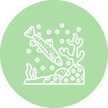 Trout ikon vektör çizimi tasarımı