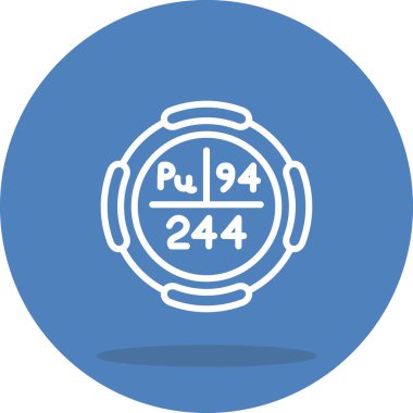 Plütonyum sembolü, periyodik tablonun kimyasal elementi, vektör simgesi