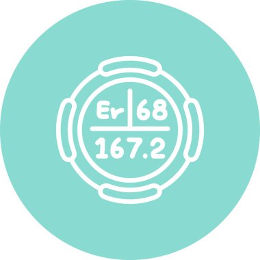 Erbiyum sembolü, periyodik tablonun kimyasal elementi, vektör simgesi