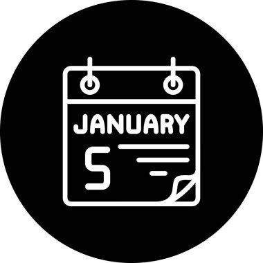 5 Ocak Zarif Dijital Tasarım Sembolü