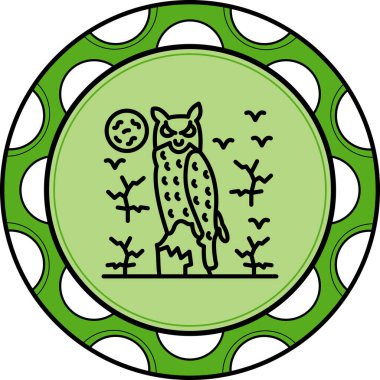 Ay ışığı altında kayaların üzerinde duran baykuş