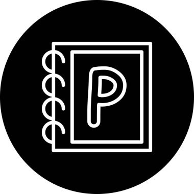 Büyük Harf P Web simgesi vektör illüstrasyonu