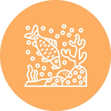 Sazan Balığı web simgesi vektör illüstrasyonu