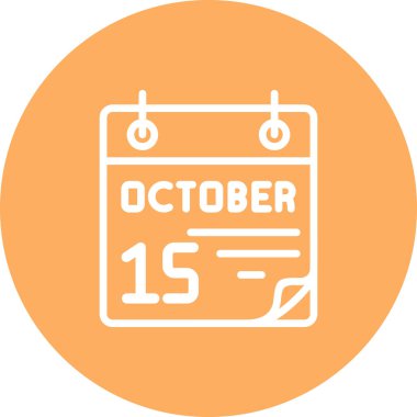 15 Ekim takvim simgesi, vektör illüstrasyonu                