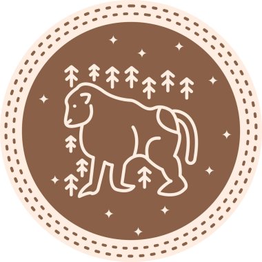 Babun ağ simgesi vektör illüstrasyonu